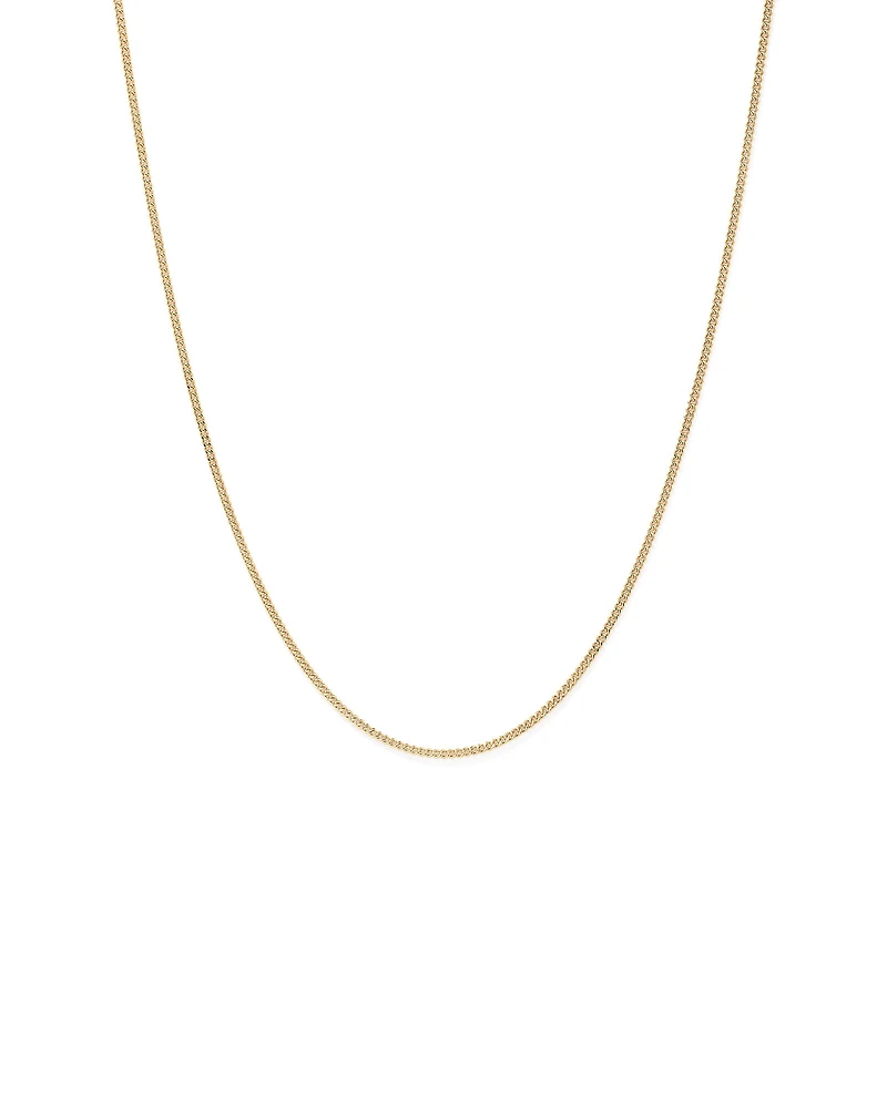 45cm (17") 2.1mm Width Solid Diamond Cut Curb Chain in 10kt Yellow Gold