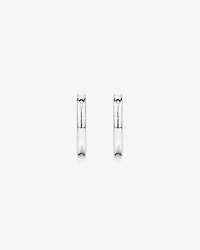 Flared Narrow Half Hoop Stud Earrings in Sterling Silver