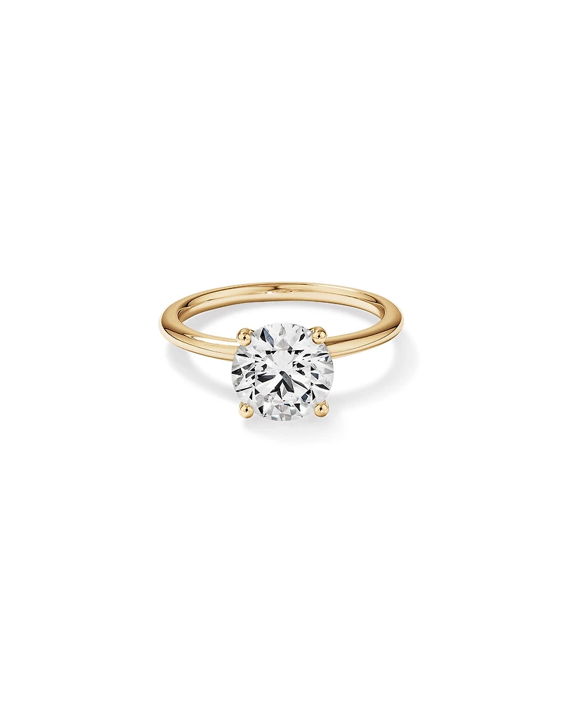 Bague De Fiançailles Solitaire En Diamant De Laboratoire Rond Brillant De 2 Carats Poids Total En Or Blanc 14 Carats