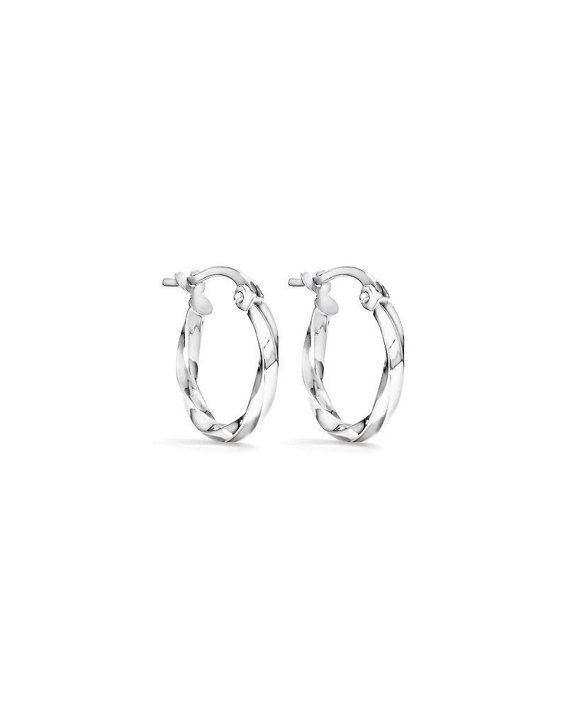 10mm Square Twist Hoop Earrings in 10kt Yellow Gold