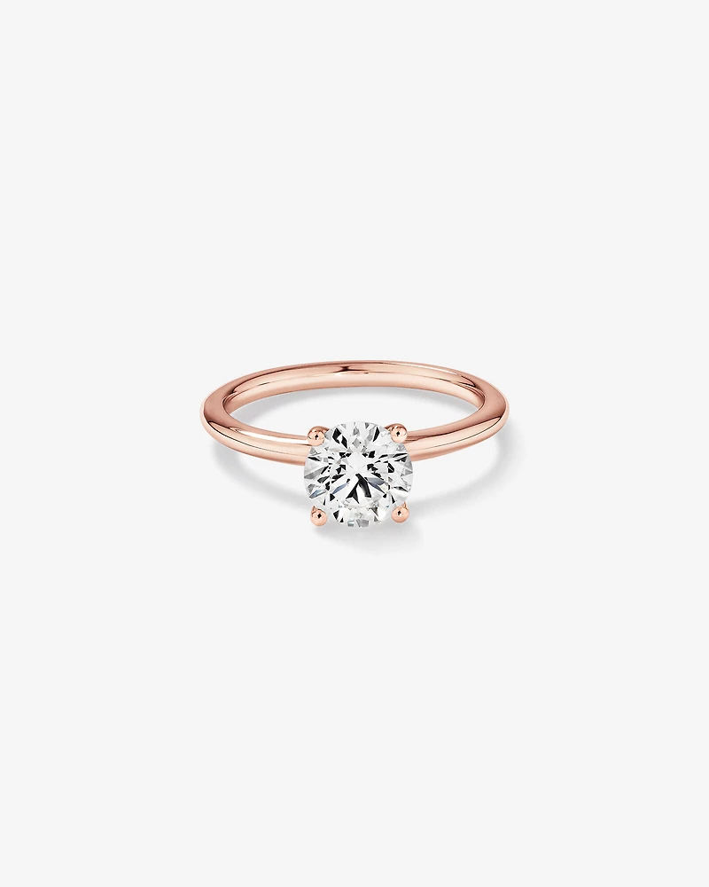 Carat TW Round Brilliant Laboratory-Grown Diamond Solitaire Engagement Ring in 14kt Gold