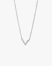 Chevron Necklace with 0.05 Carat TW Diamonds in Sterling Silver