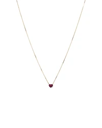 Ruby Pave Heart Pendant in 10kt Yellow Gold