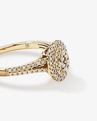 0.30 Carat TW Oval Cluster Halo Diamond Ring in 10kt White Gold