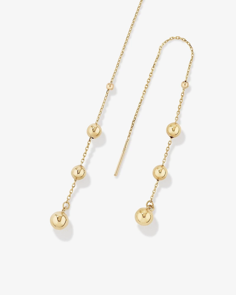 Boucles d'oreilles à fil perlé en or jaune 10 K