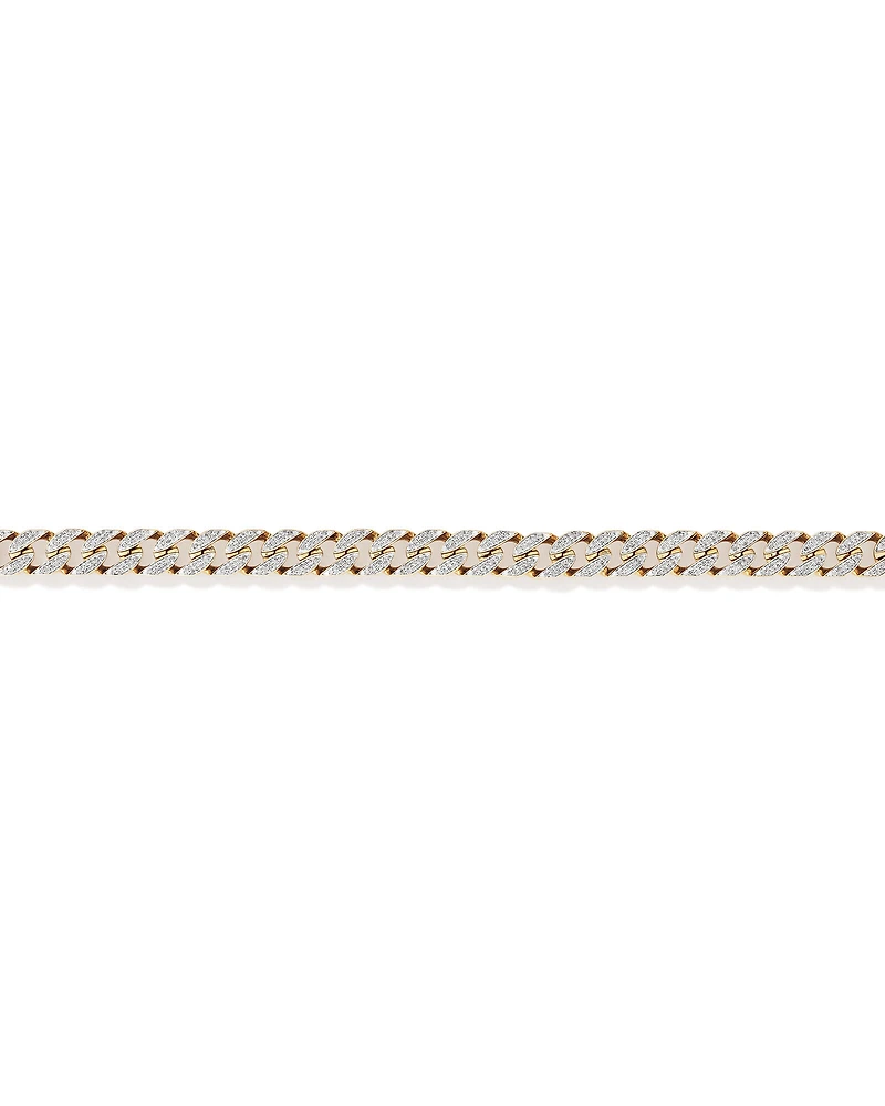 2.00 Carat TW Diamond Set Cuban Link Bracelet in 10kt Yellow and White Gold