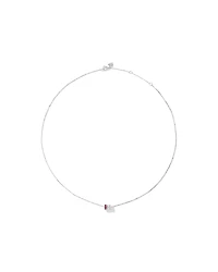 Ruby & Diamond Rondell Pendant with 0.21 Carat TW in 10kt White Gold