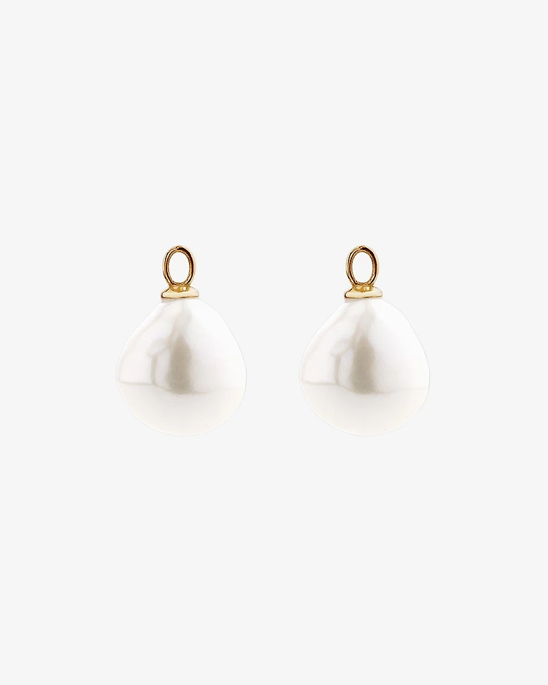 Pendants d'oreilles en barre de 6 à 6,5 mm en or jaune 10 K avec perles baroques d'eau douce de culture