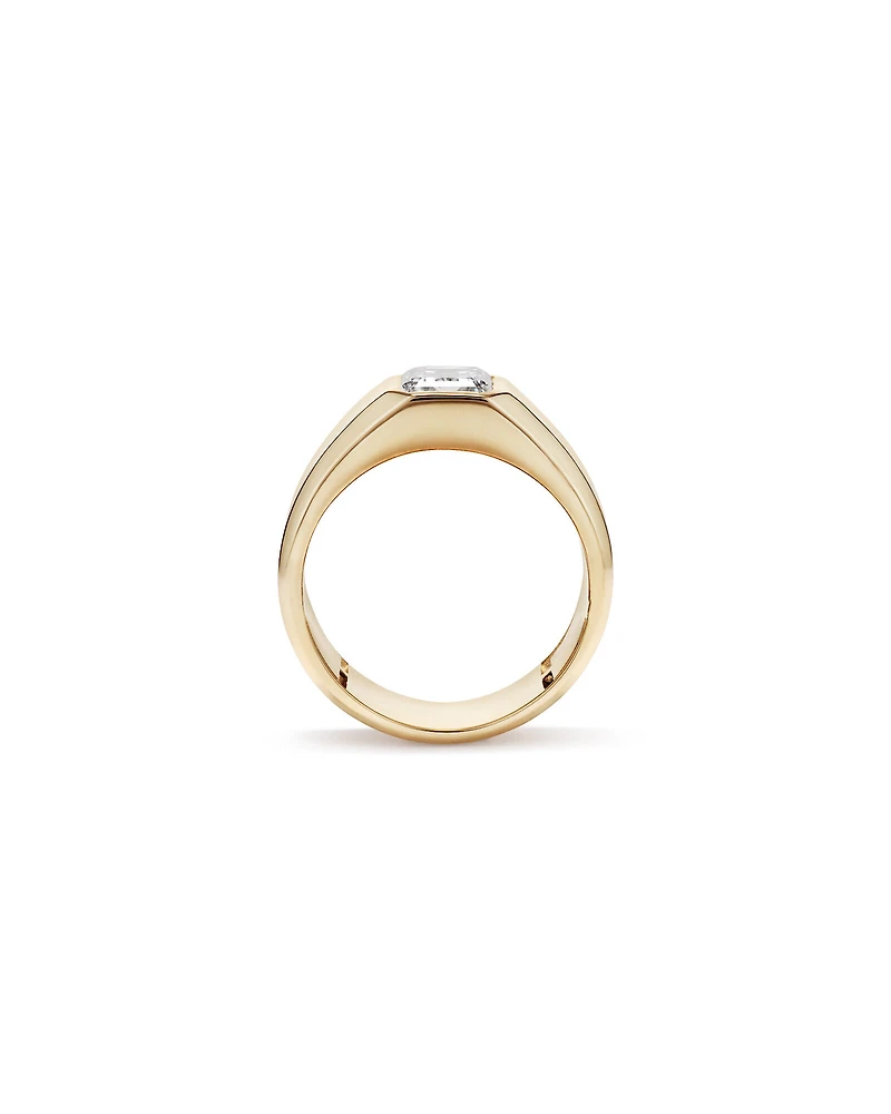 2.00 Carat TW Bezel Set Emerald Cut Lab-Grown Diamond Modern Cigar Band in 14kt Yellow Gold