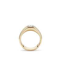 2.00 Carat TW Bezel Set Emerald Cut Lab-Grown Diamond Modern Cigar Band in 14kt Yellow Gold