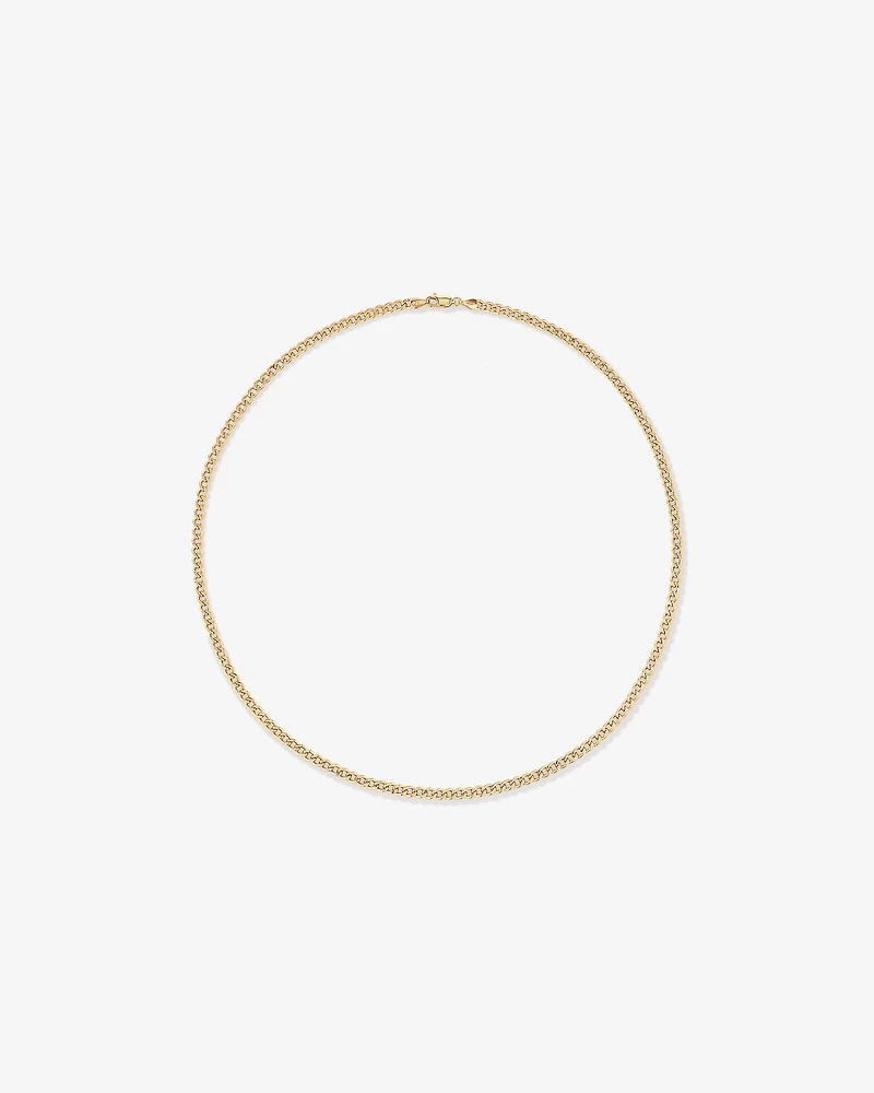 50cm (20") 3.75mm Width Semi Solid Diamond Cut Curb Chain in 10kt Yellow Gold