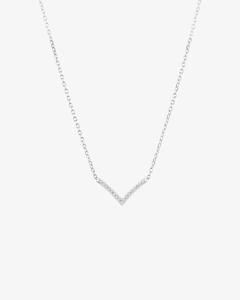 Chevron Necklace with 0.05 Carat TW Diamonds in Sterling Silver