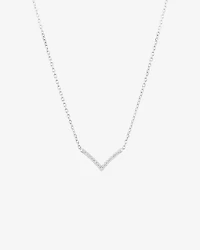 Chevron Necklace with 0.05 Carat TW Diamonds in Sterling Silver