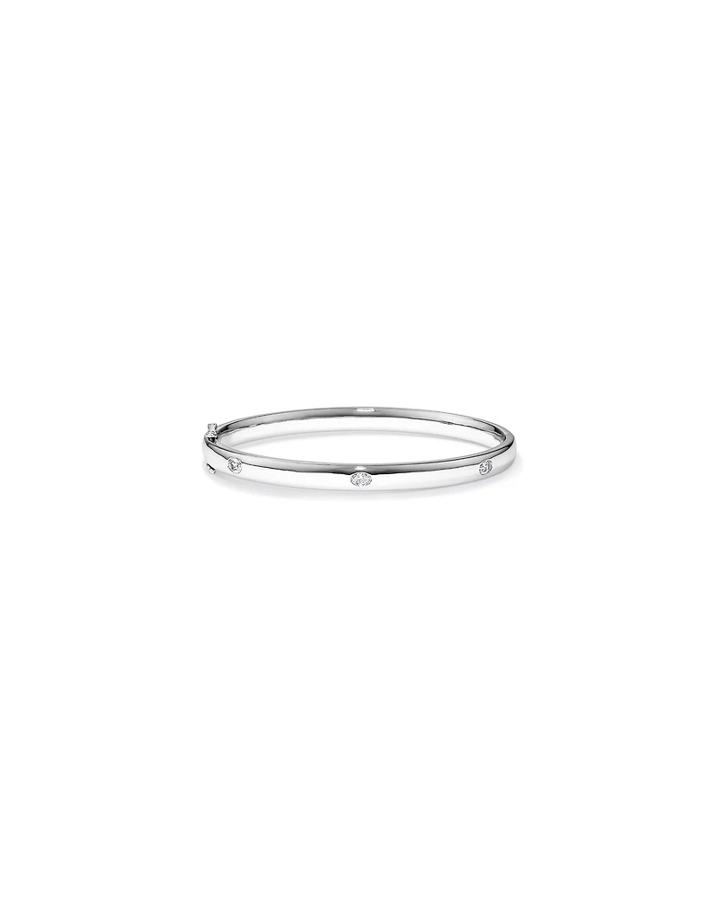 0.45 Carat TW Laboratory-Grown Oval Diamond Bangle in Sterling Silver