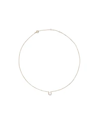 Collier à pendentif fer à cheval en or jaune 10 K avec diamants totalisant 0,10 ct