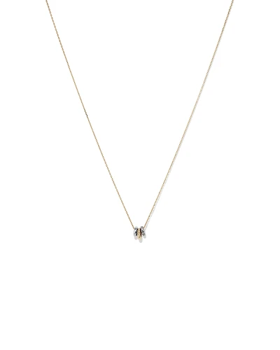 Collier en argent sterling et or jaune 10 K avec diamants totalisant 0,09 ct