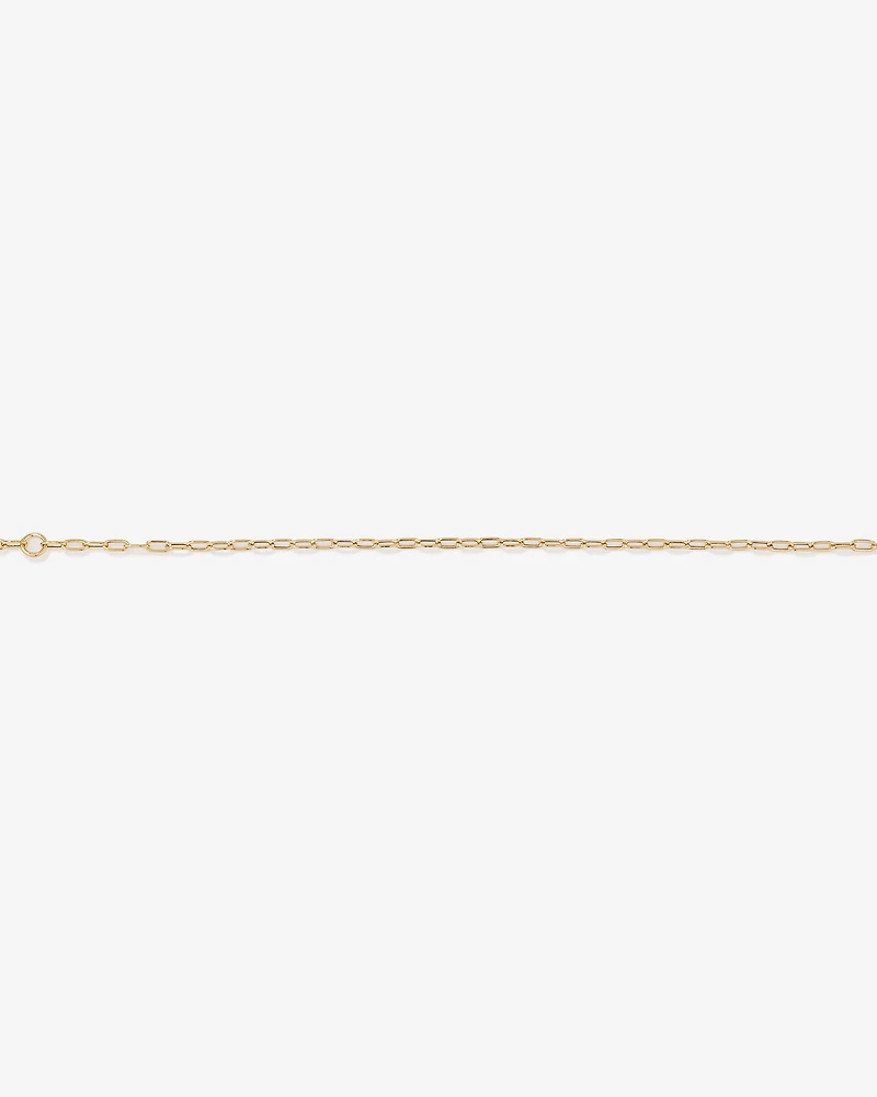 19cm (7.5") 2mm Hollow Paperclip Bracelet in 10kt Yellow Gold