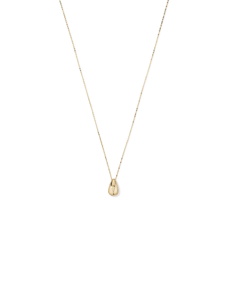 Tapered Dome Pendant Necklace in 10kt Yellow Gold