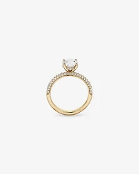 1.95 Carat TW Round Brilliant Laboratory-Grown Diamond Solitaire Side Accent Engagement Ring in 14kt White Gold