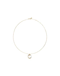 Two-Tone Double Circle Pendant Hammered Finish Necklace in 10kt White and Yellow Gold