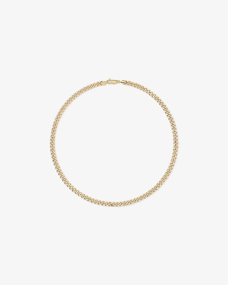 55cm (22") 6.8mm Width Semi Solid Diamond Cut Curb Chain in 10kt Yellow Gold