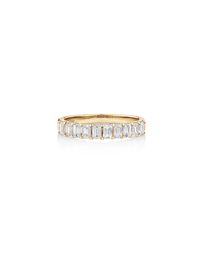 Wedding Ring with 0.80 Carat TW of Emerald Cut Diamonds in 14kt Yellow Gold