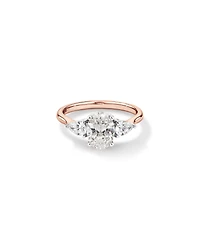 1.65 Carat TW Three Stone Oval and Pear Shaped Laboratory-Grown Diamond Engagement Ring in 14kt White Gold