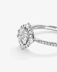 Halo Engagement Ring with .79TW of Diamonds in 14k White Gold