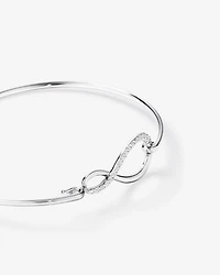 Cubic Zirconia Infinity Bangle in Sterling Silver