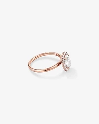 1.46 Carat TW Oval Cut Laboratory-Grown Diamond Halo Engagement Ring in 14kt Rose and White Gold