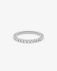 Alliance en or blanc 14 K avec diamants totalisant 0,50 ct