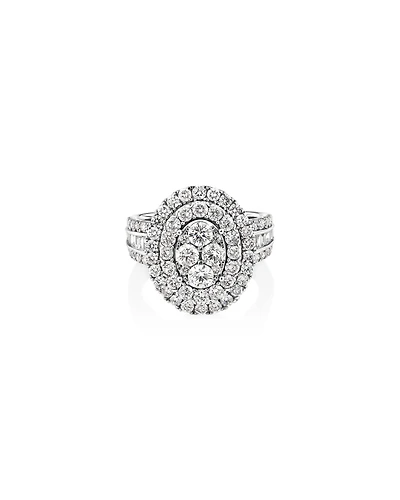 Oval Cluster Ring with 2.50 Carat TW of Diamonds in 14kt White Gold