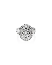 Oval Cluster Ring with 2.50 Carat TW of Diamonds in 14kt White Gold
