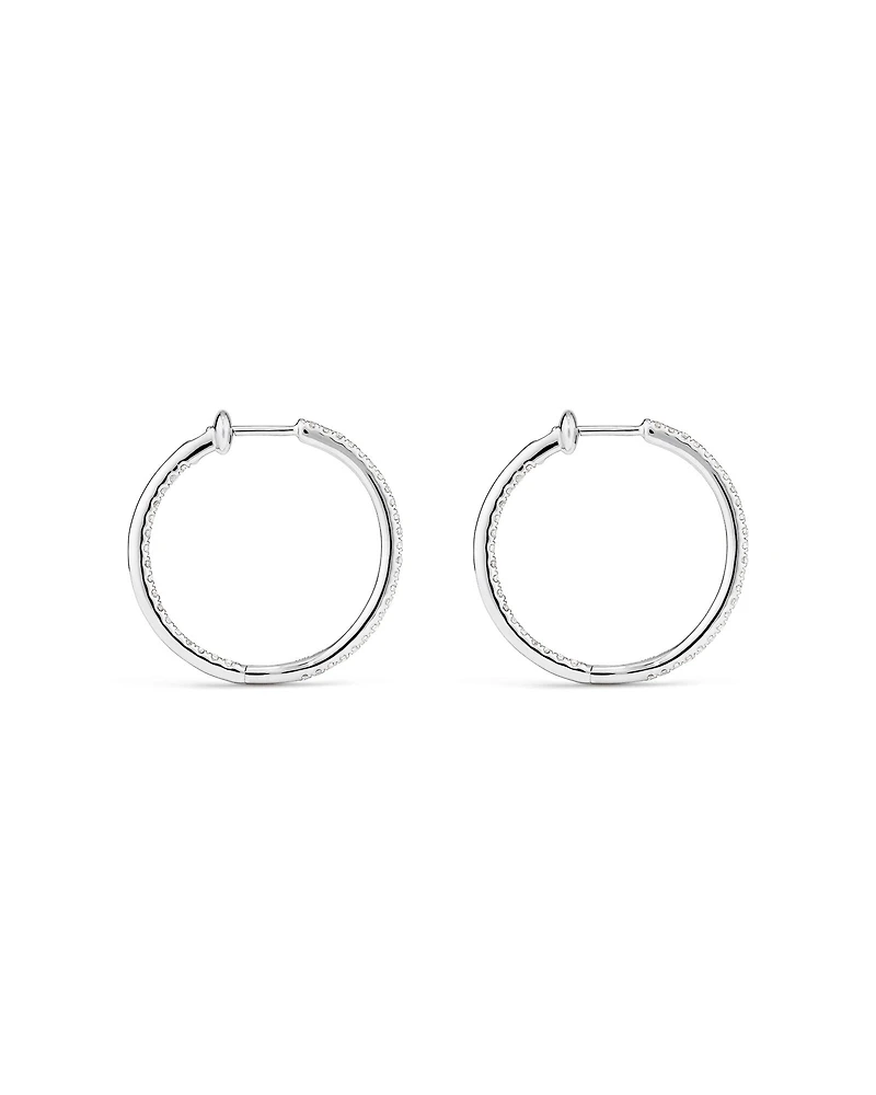Hoop Earrings With 0.50 Carat TW Of Diamonds in 10kt White Gold