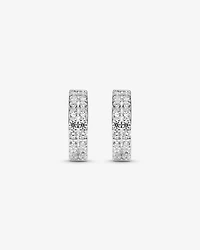 Half Hoops with Cubic Zirconia in Sterling Silver
