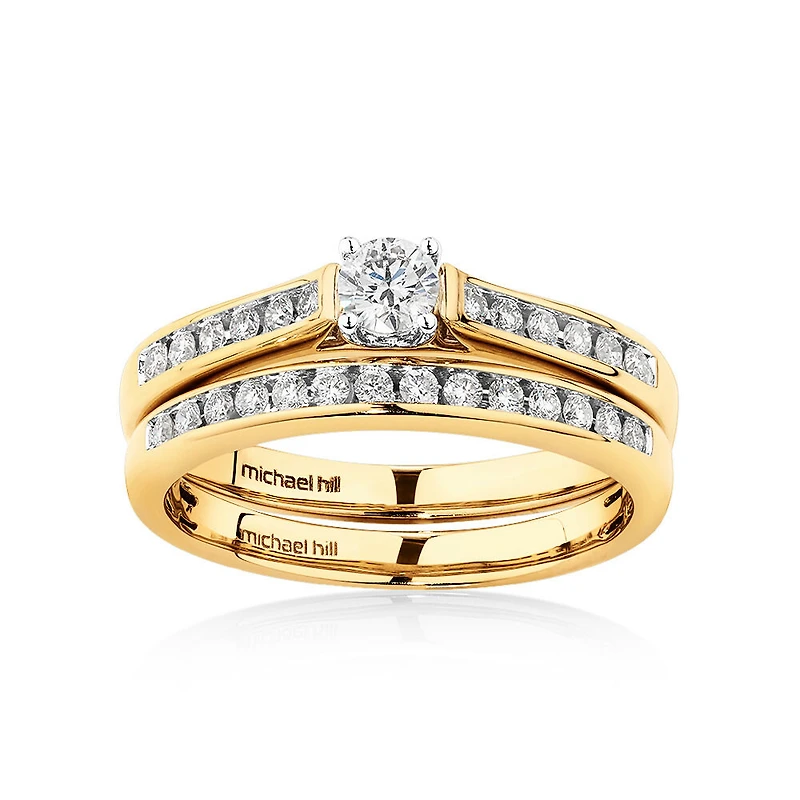 Bridal Set with 0.50 Carat TW of Diamonds in 14kt White Gold