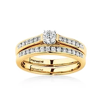 Bridal Set with 0.50 Carat TW of Diamonds in 14kt White Gold