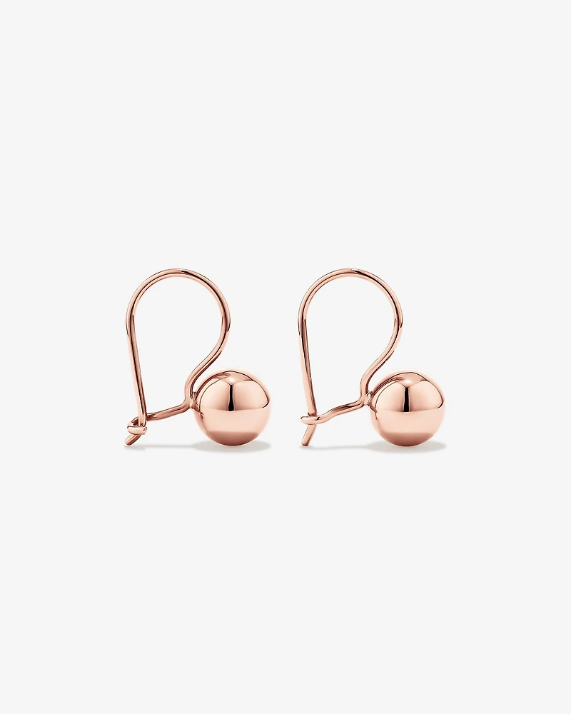 7mm Euroball Earrings in 10kt Rose Gold