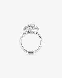 Oval Cluster Ring with 2.50 Carat TW of Diamonds in 14kt White Gold