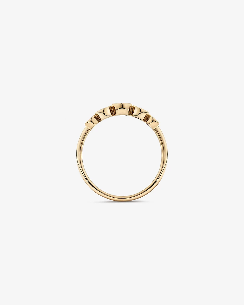 0.46 Carat TW Round Brilliant Graduated Diamond Bezel Set Ring in 10kt Yellow Gold