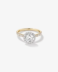 1.79 Carat TW Round Brilliant Laboratory-Grown Diamond Halo Engagemet Ring in 14kt White Gold