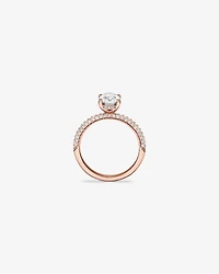 1.95 Carat TW Oval Cut Laboratory-Grown Diamond Solitaire Side Accent Engagement Ring in 14kt White Gold