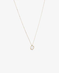 Diamond Studded Circle Necklace in 10kt Yellow Gold