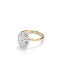 2.34 Carat TW Oval Cut Laboratory-Grown Diamond Halo Engagement Ring in 14kt Yellow and White Gold