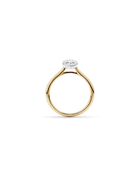 1.25 Carat TW Pear Cut Laboratory-Grown Diamond Solitaire Bezel Set Engagement Ring in 14kt Yellow Gold