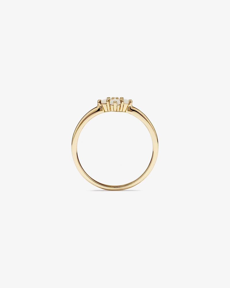 Australian Opal & Diamond Accent Ring in 10kt Yellow Gold