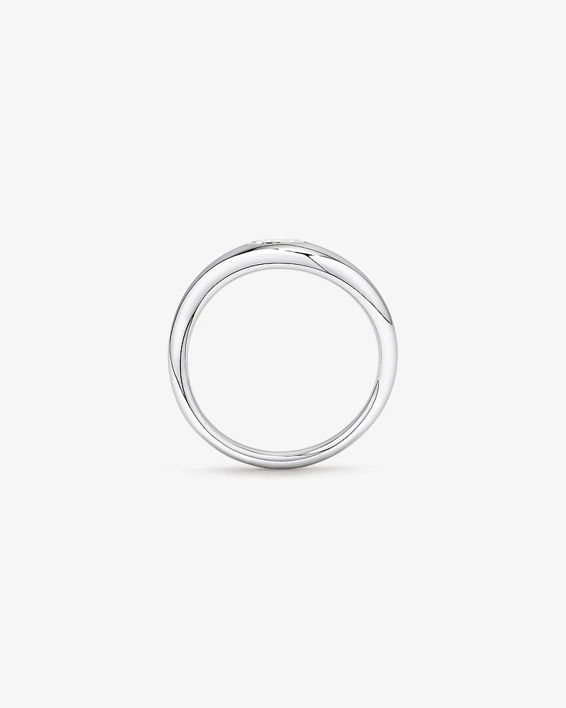 0.20 Carat TW Laboratory-Grown Marquise Diamond Swirl Ring in Sterling Silver