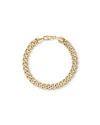 23cm (9") 9mm Semi-Solid Diamond Cut Curb Bracelet in 10kt Yellow Gold