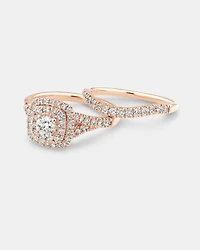Bridal Set with 1.18 Carat TW of Diamonds in 14kt White Gold