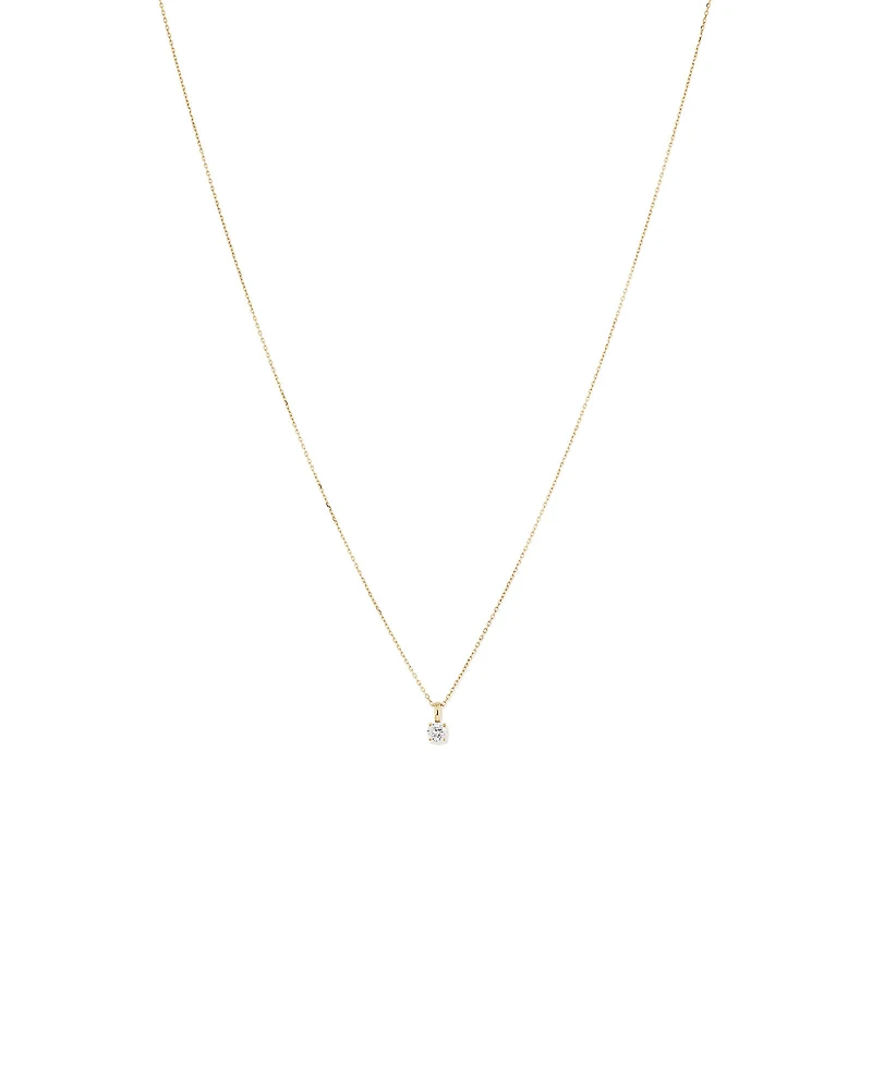 0.25 Carat TW Diamond Solitaire Pendant in 18kt Gold
